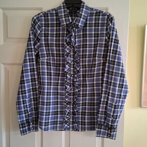Banana Republic Blue Plaid Blouse